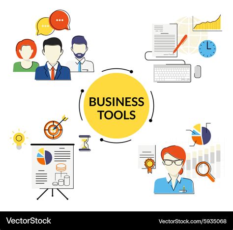 Business tools set Royalty Free Vector Image - VectorStock