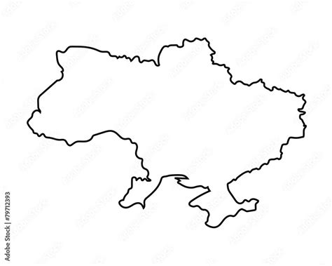 black outline of Ukraine map Stock Vector | Adobe Stock