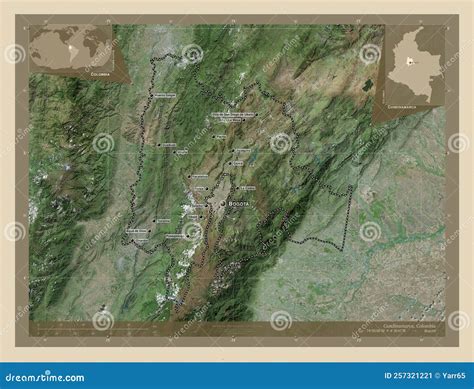 Cundinamarca, Colombia. High-res Satellite. Labelled Points of Cities ...