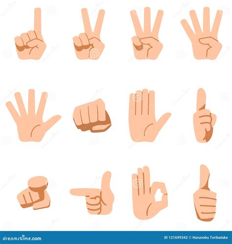 The image of Hand signs stock vector. Illustration of direction - 121699342