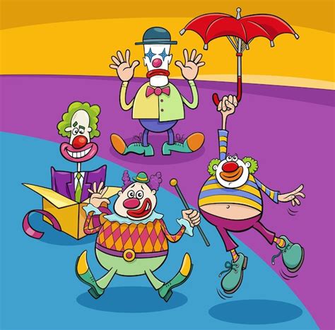 Premium Vector | Cartoon funny clowns and comedians characters group