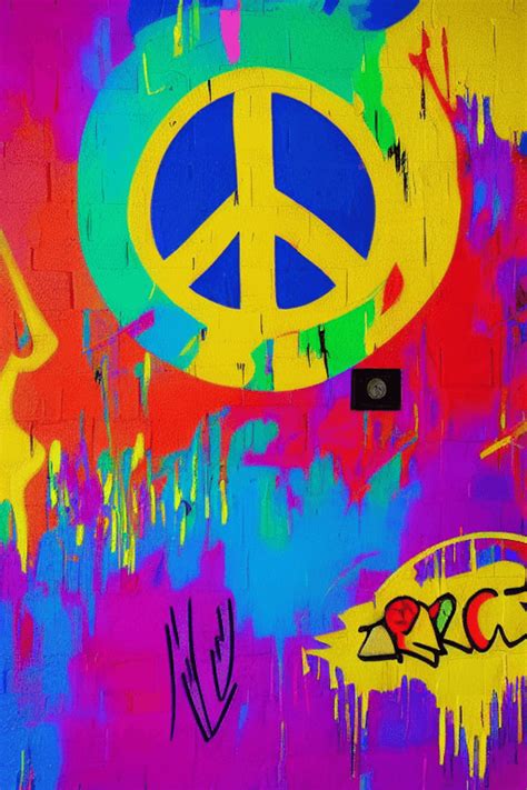 Colorful Peace Graffiti · Creative Fabrica