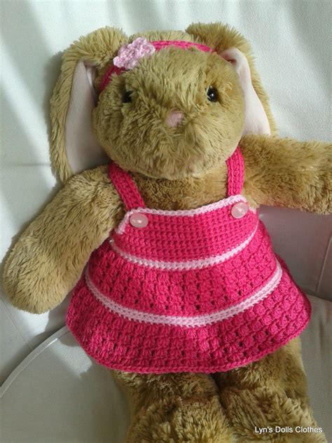 Lyn's Dolls Clothes: Teddy bear crochet dress and headband | Crochet ...