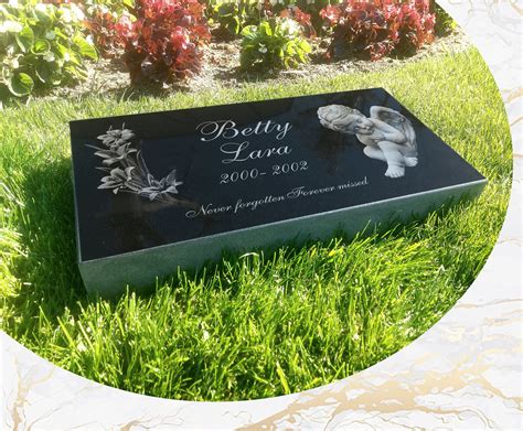 Flat Headstone 28x16x3 inches Black Granite Laser Engrave