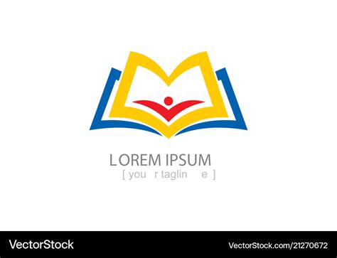 Book education school logo Royalty Free Vector Image