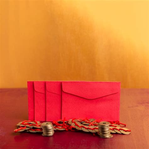 Free Photo | Chinese new year envelopes with coins