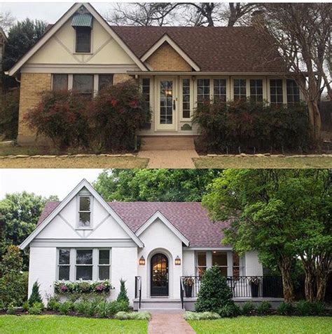 Before and after / fixer upper | Home exterior makeover, Facade house, Exterior house colors