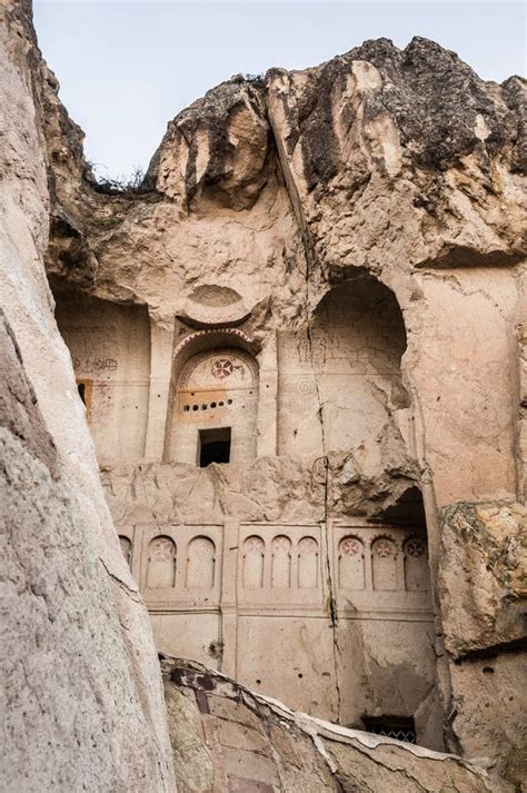 Entrance of Dark Church at Goreme Open Air Museum, Cappadocia, Stock Image - Image of mountain ...