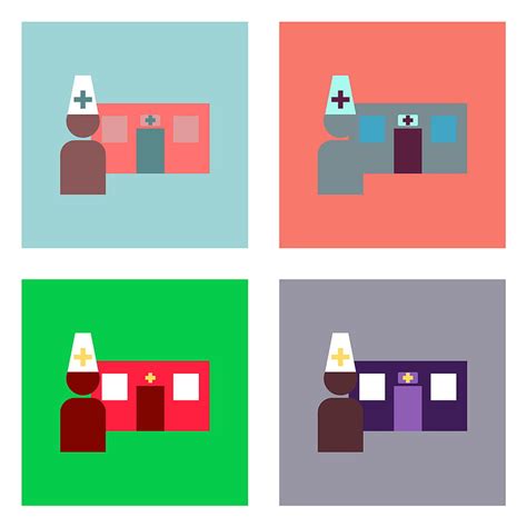 Flat icon design collection doctor and hospital vector eps ai | UIDownload
