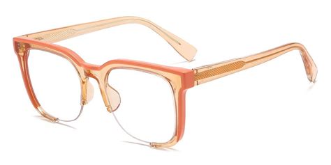 Reagan - Square Orange Glasses for Women