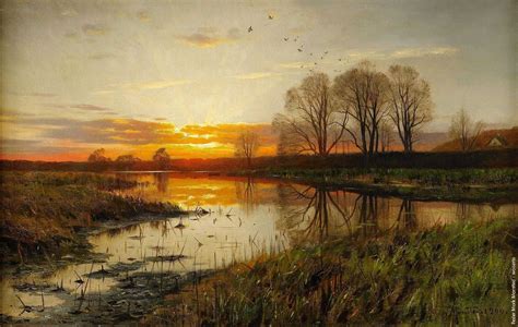 Peder Mork Monsted Gallery | 182 Landscape Oil Paintings - Danish Artist