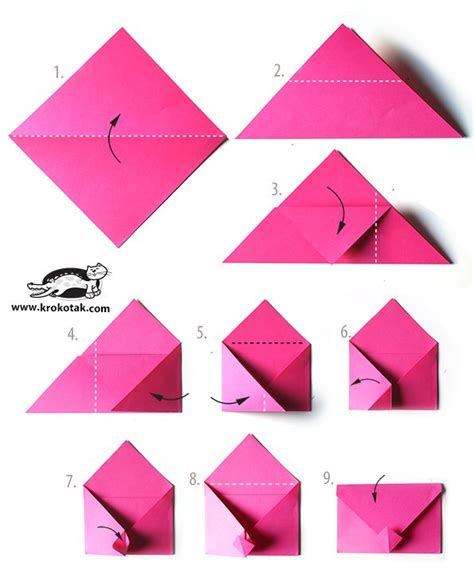 Envelope – origami | krokotak | Origami, Erkek arkadaş hediye fikirleri, Elişi fikirleri