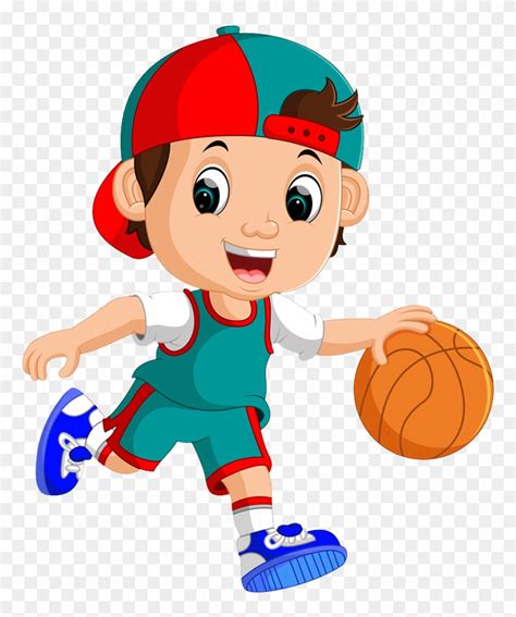 A Boy Playing Basketball Banner Black And White Library - Boy Playing Ball Clipart, HD Png ...