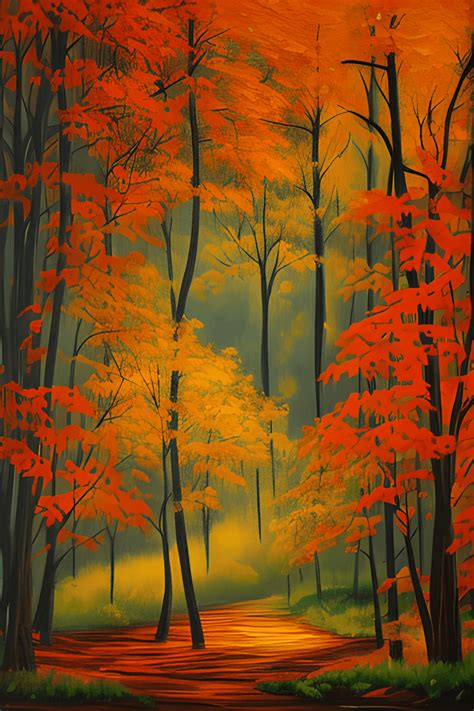 Autumn Forest Painting · Creative Fabrica