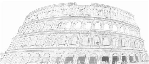 Stock Pictures: Colosseum Sketch and Silhouette