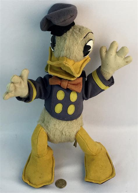 Sold Price: Vintage 1930's Walt Disney's Donald Duck Felt 16" Plush ...