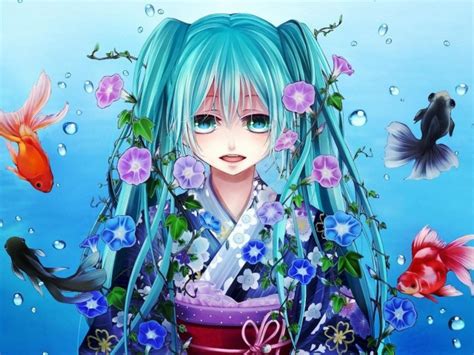 Anime Fish Girl Vocaloid Hatsune Miku Wallpaper