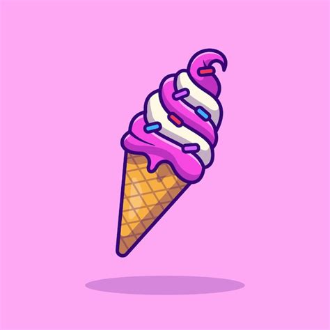 Free Vector | Ice Cream Cartoon Vector Icon Illustration. Dessert Food Icon Concept Isolated ...