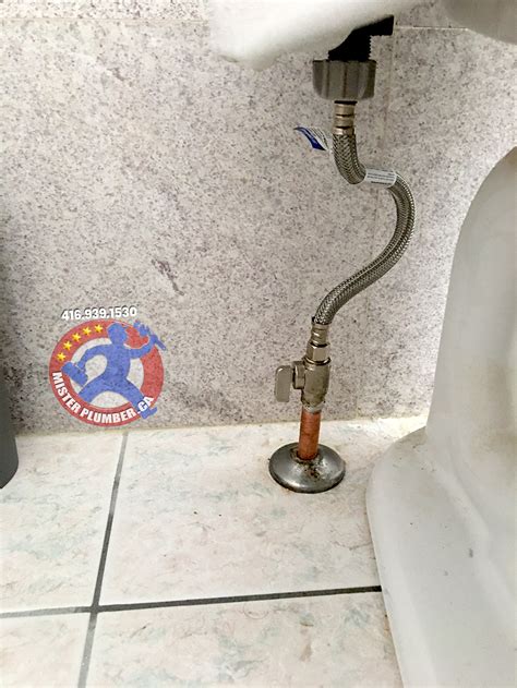 Replacement Of Toilet Supply Line Shut Off Valve - Mister Plumber