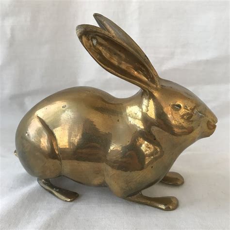 Vintage Brass Rabbit Figurine | Chairish