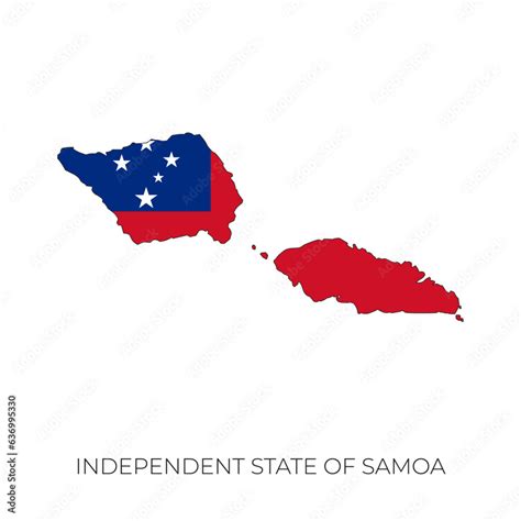 Samoa map and flag. Detailed silhouette vector illustration Stock Vector | Adobe Stock