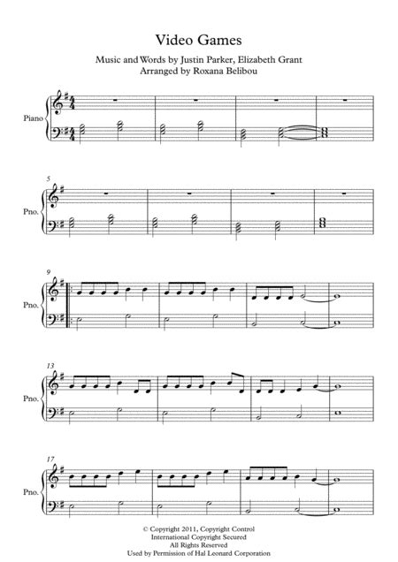 Video Games Sheet Music | Lana Del Ray | Easy Piano