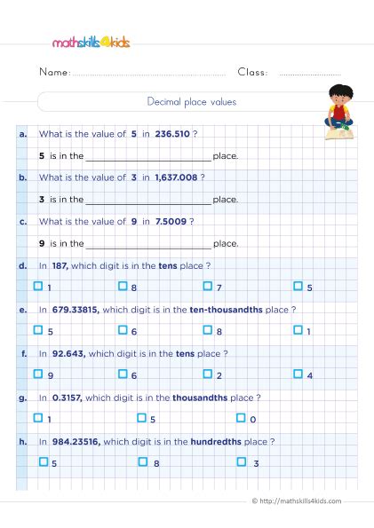 Decimals Place Value Worksheets - prntbl.concejomunicipaldechinu.gov.co