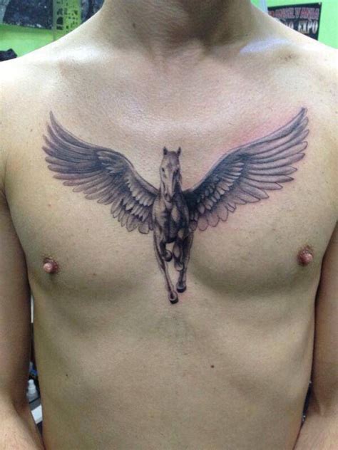 Pegasus Chest Tattoo