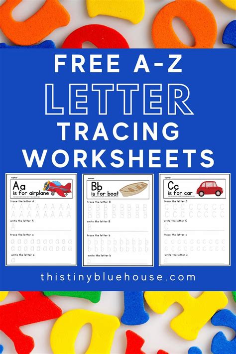 Free Printable A-Z Alphabet Tracing Worksheets (26-page PDF bundle) | Tracing worksheets ...