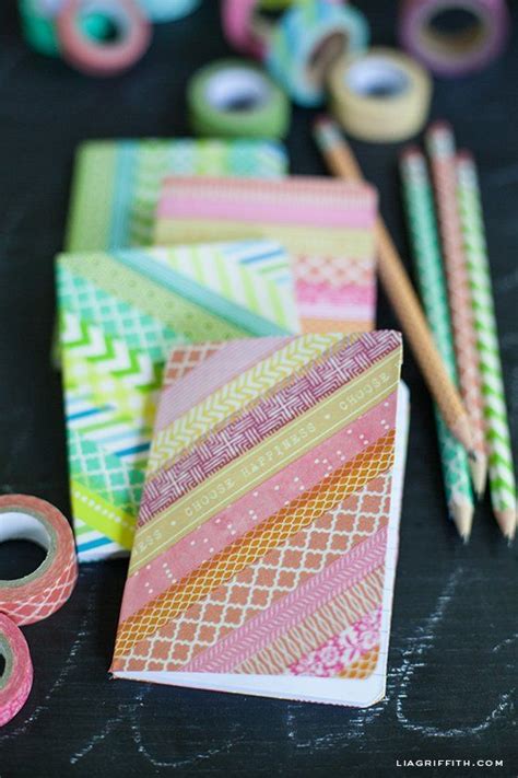 DIY Schulsachen selber basteln - Hefte mit Washi-Tape | Diy washi tape notebook, Washi tape ...