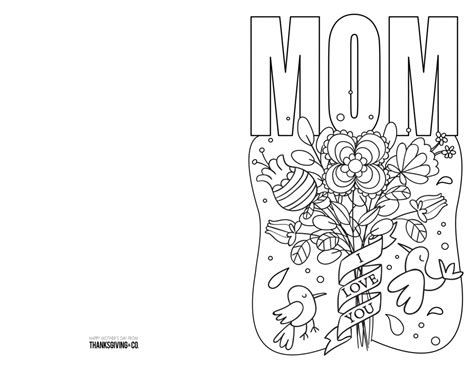 Printable Mothers Day Cards To Color - Printable Card Free