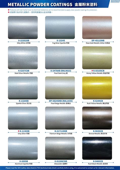 Metallic Powder Coating Color Chart