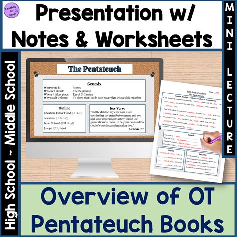 Bible Pentateuch (Torah) Books - Overview Presentation w/note-taking worksheets | Made By Teachers