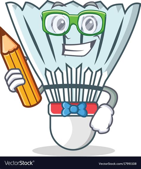 Student shuttlecock character cartoon Royalty Free Vector