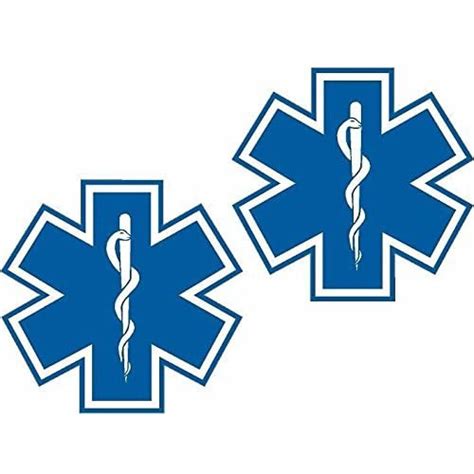 EMS Star of Life Blue Decal Set EMT Paramedic Rescue Vinyl Decal ...