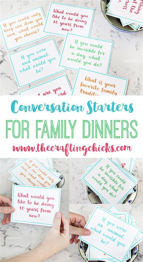 Family Dinner Conversation Starter Cards | Family conversation starters, Dinner conversation ...