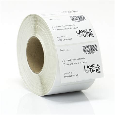 Direct Thermal Labels - 4" x 3" - White - 3" Core – Labels for Us