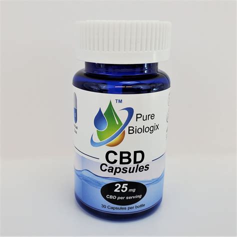 CBDA CBD Capsules, 25 mg/cap, 750mg Bottle - Pure Biologix CDB