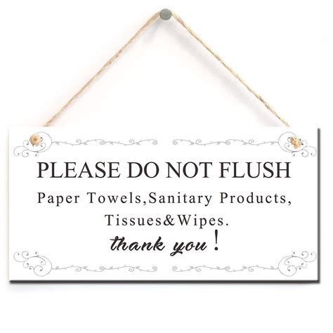 Buy na Warning Sign- Please Do Not Flush Paper Towels, Sanitary ...