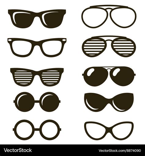 Black sunglasses set Royalty Free Vector Image