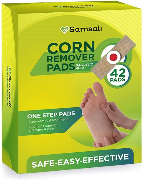 Samsali Corn Remover, 42 Corn Remover Pads, Toe Corn and Callus Removal, Corn Treatment Pads ...