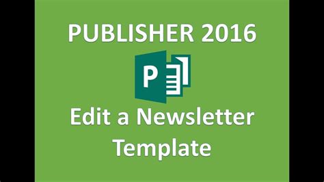 Microsoft Publisher Newsletter Templates