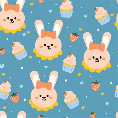 seamless pattern cute cartoon bunny. for easter, kids wallpaper, fabric ...