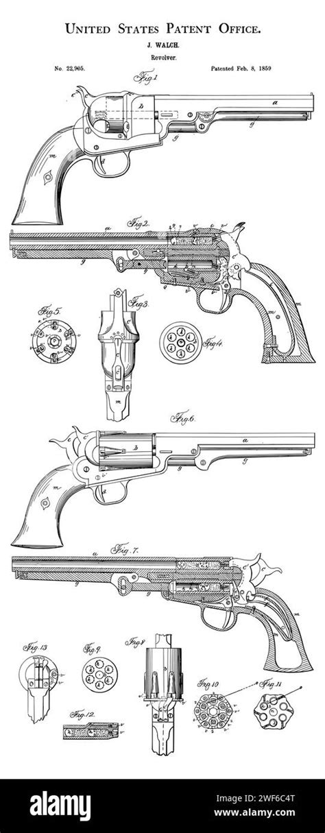 Colt revolver drawing hi-res stock photography and images - Alamy