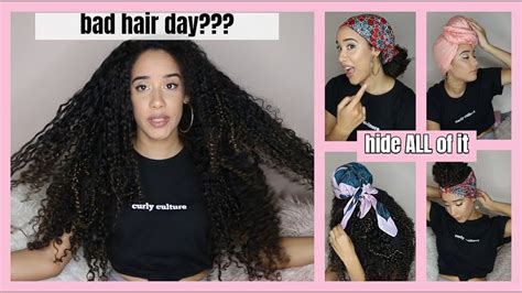 EASY Lazy Curly Hairstyles \\ How to Hide a BAD HAIR DAY - YouTube | Curly hair styles, Bad hair ...