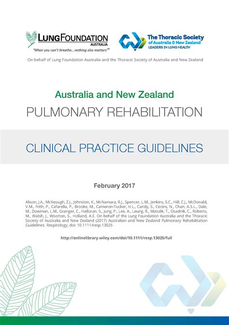 Pulmonary Rehabilitation Clinical Practice Guidelines - Lung Foundation Australia