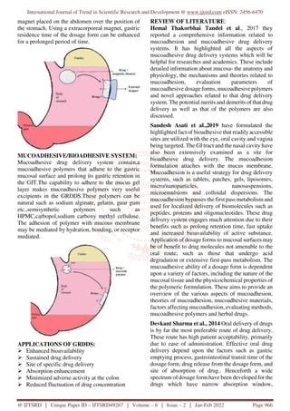 Mucoadhesive Drug Delivery System | PDF