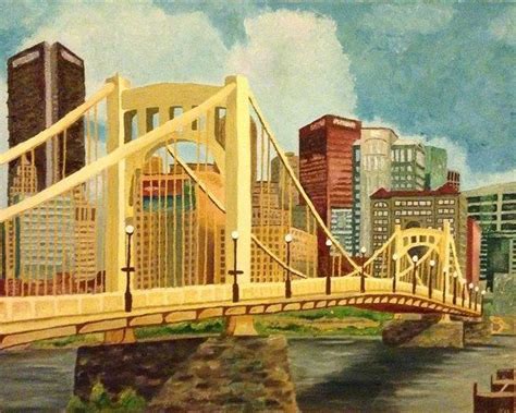 Bridge Art Paintings, Bridge Painting, Pittsburgh Bridges, Pittsburgh ...