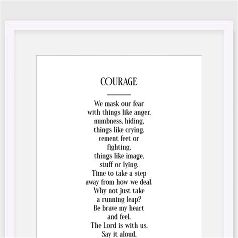 Christian Wall Art, Courage Poem, Inspirational Wall Art, Christian ...