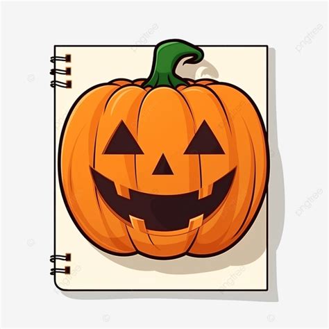 Pumpkin Note Paper Page Halloween Notebook Sheet Cartoon Flat Vector, Illustrations, Cartoon ...